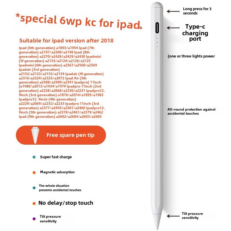 Transparent Apple Pencil Stylus 6WP-KC [iPad special pen-super fast charge]] 