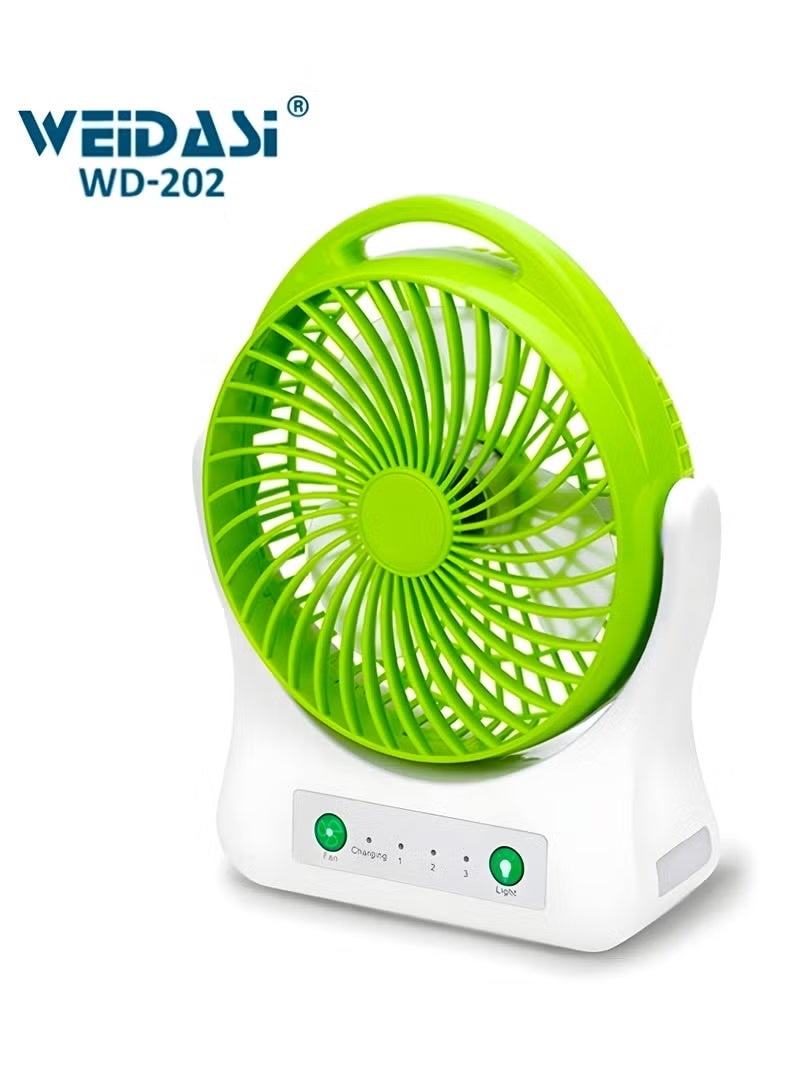 WEIDASI Rechargeable Fan with LED Light – Power Bank Feature for Mobile Charging - Image 1