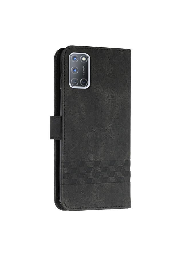 اس-توب جراب هاتف OPPO A52 / A72 / A92 جراب هاتف جلدي قابل للطي بملمس مكعب - Image 3