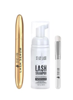 Stacy Lash STACY LASH Lash Shampoo 50ml Eyelash Growth Serum Eye Makeup Remover  Lash Serum for Eyelash Growth and ThicknessLash Cleaning Kit of Lash Cleanser  Brush  Eyelash Serum to Grow Lashes 