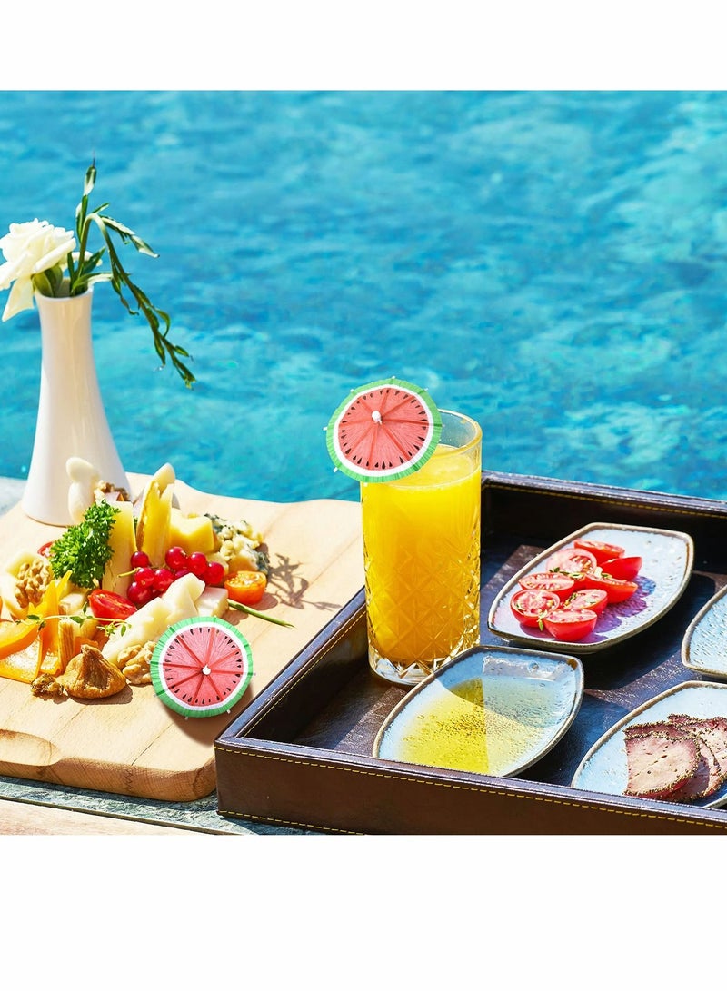 Drink Umbrella Decorative Toothpick, Watermelon Paper Cocktail With Decor for Beverage Cupcake Dessert Decor, Fruit Forks (40 Pcs) - Image 3