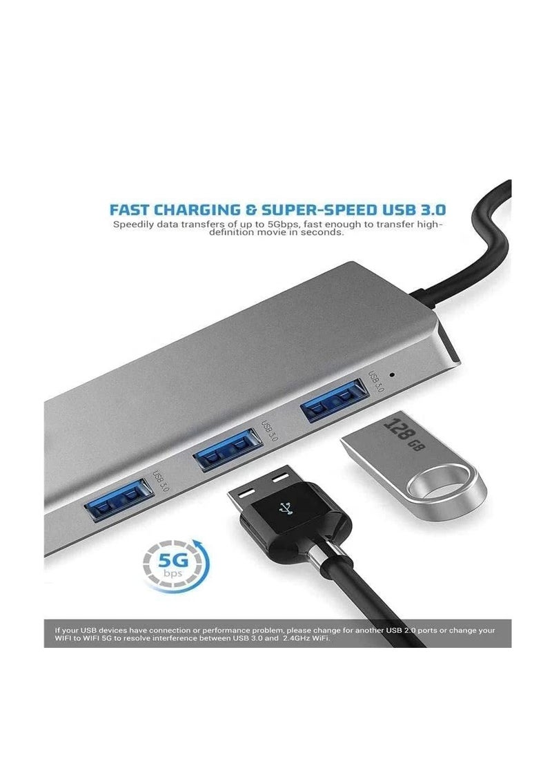 ماركة غير محددة - موزع USB نوع سي 12 في 1 مع 2 منفذ 4K HDMI، VGA، 4 منافذ USB 3.0، USB نوع سي PD 3.0، منفذ إيثرنت RJ45، SD/TF، AUX 3.5 ملم، متوافق مع ماك بوك برو/أير والأجهزة من النوع سي - Image 1