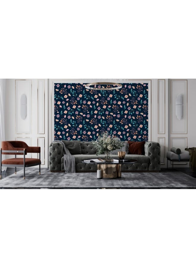 Home Gallery Trendy Floral Pattern Fabric Wallpaper Covers An Area ​​Up To 4.2Mx3M With Adhesive  And Smoothing Tool  - Image 5