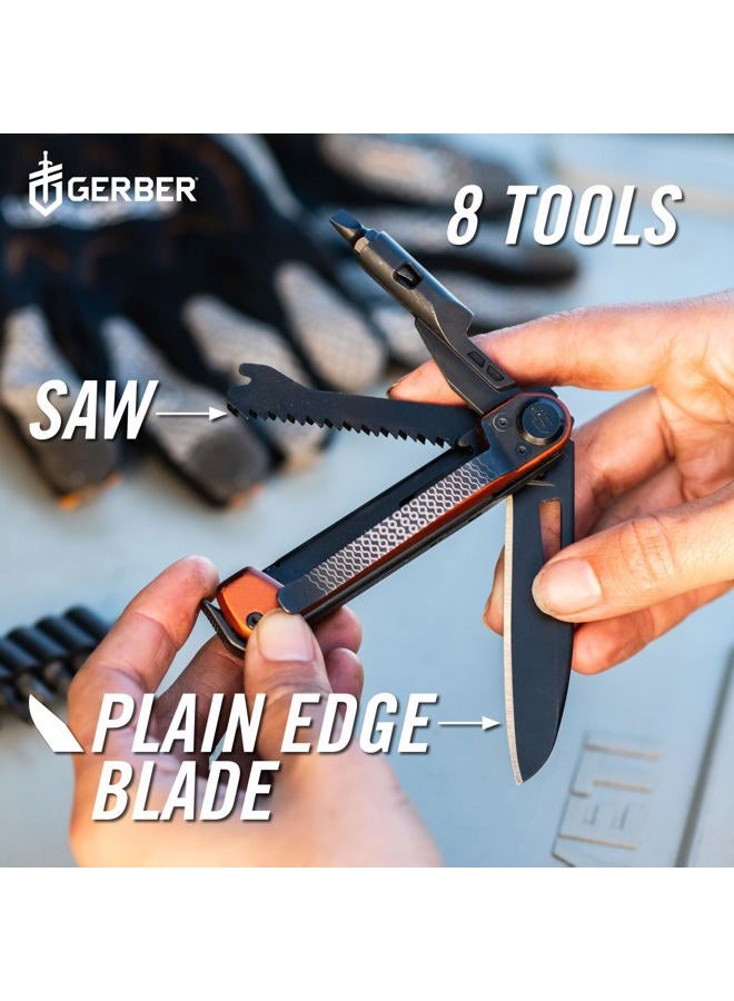Gerber أداة متعددة الاستخدامات Gear Armbar Trade 8 في 1 - شفرة حادة بطول 2.5 بوصة، قضيب رافعة، مطرقة - معدات وأدوات EDC - برتقالي محترق - Image 2