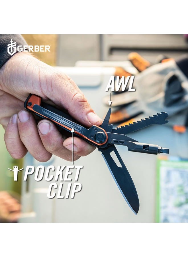 Gerber أداة متعددة الاستخدامات Gear Armbar Trade 8 في 1 - شفرة حادة بطول 2.5 بوصة، قضيب رافعة، مطرقة - معدات وأدوات EDC - برتقالي محترق - Image 3