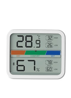 Digital Thermometer Hygrometer, Indoor Humidity Meter Room Temperature Sensor with Alarm Clock Date, Hydrometer