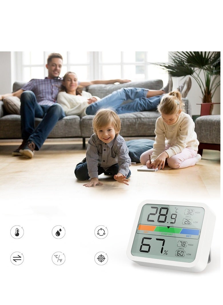 Generic - Digital Thermometer Hygrometer, Indoor Humidity Meter Room Temperature Sensor with Alarm Clock Date, Hydrometer - Image 1