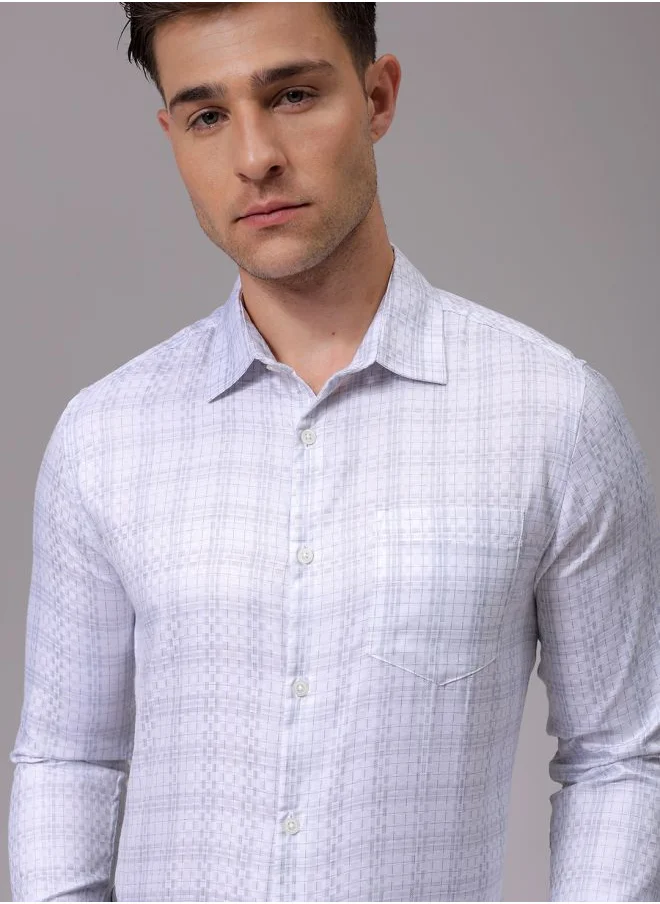 شركة المرآب الهندية Men Slim Fit Striped Full Sleeves Cutaway Collar Formal Shirt