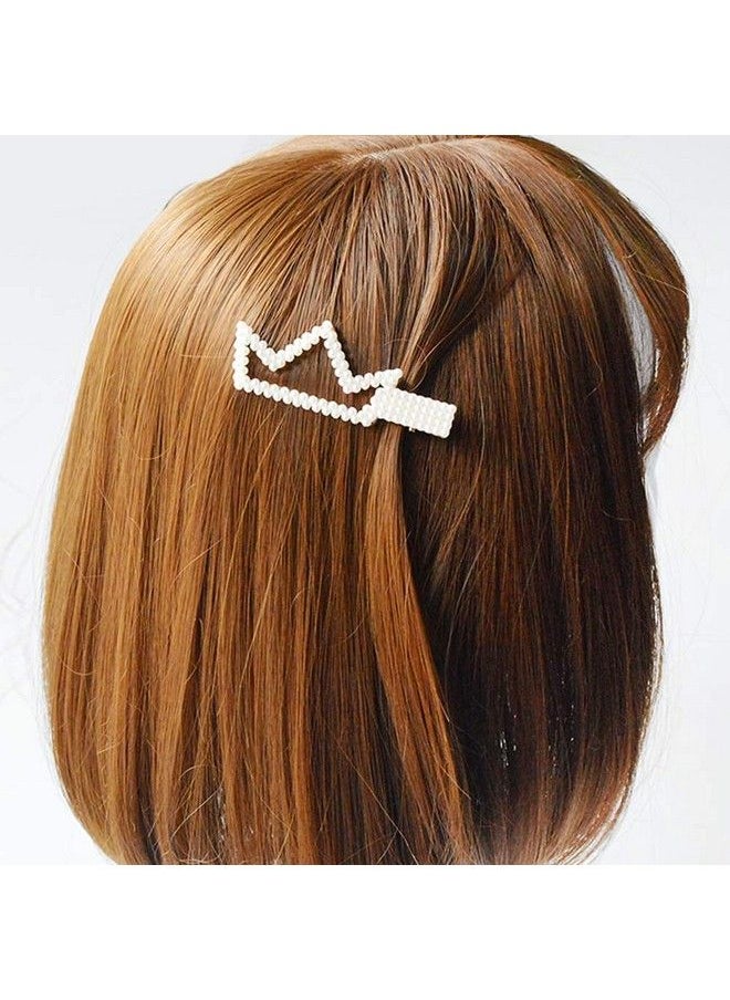 El Regalo - 5 Pcs Pearl Hair Clips ; Large Pearls Hair Clips Pins For Women & Girls ; Bridal Pearls Hair Accessories Wedding Hair Clips/Tic Tac/Hairpins (Set1) - Image 1