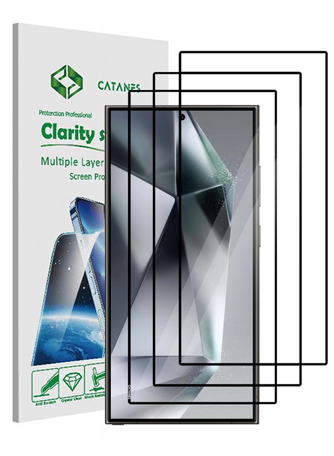 CATANES 3 Pack Samsung Galaxy S24 Ultra Screen Protector 9H Hardness Scratch Resistance Screen Protector Touch Sensitive Case Friendly Tempered Glass Film - Image 1