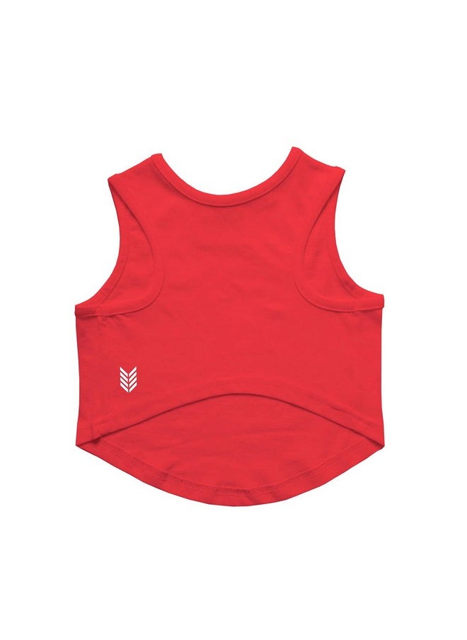 rusepin - Set Of 2 Good Boy & Good Girl Jersey No.5 Printed Round Neck Sleeveless Dog Vest Tank T-Shirt/Tees Apparel/Clothes/Tees Combo Gift For Dogs(Red/White) Medium (Chubby Pugs, Beagle Etc.) - Image 1