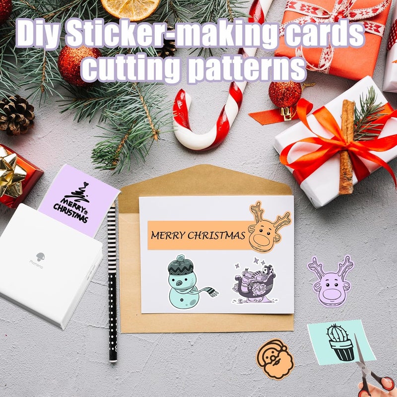 Memoking M02 Thermal Printer Sticker Paper Compatible with Phomemo M02 M02E Q02 M02L M02D M02X M02Pro M04S Mini Sticker Printer, Adhesive Thermal Labels, 50mm x 3.5m/Roll, 3 Rolls, Green,Purple,Orange - Image 3