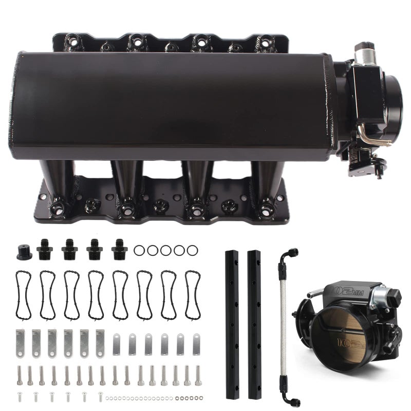 POSENG Intake Manifold Compatible with Chevy 48 53 60 62 LS LS1 LS2 LS6 with 102mm Throttle Body Kits HTRACING