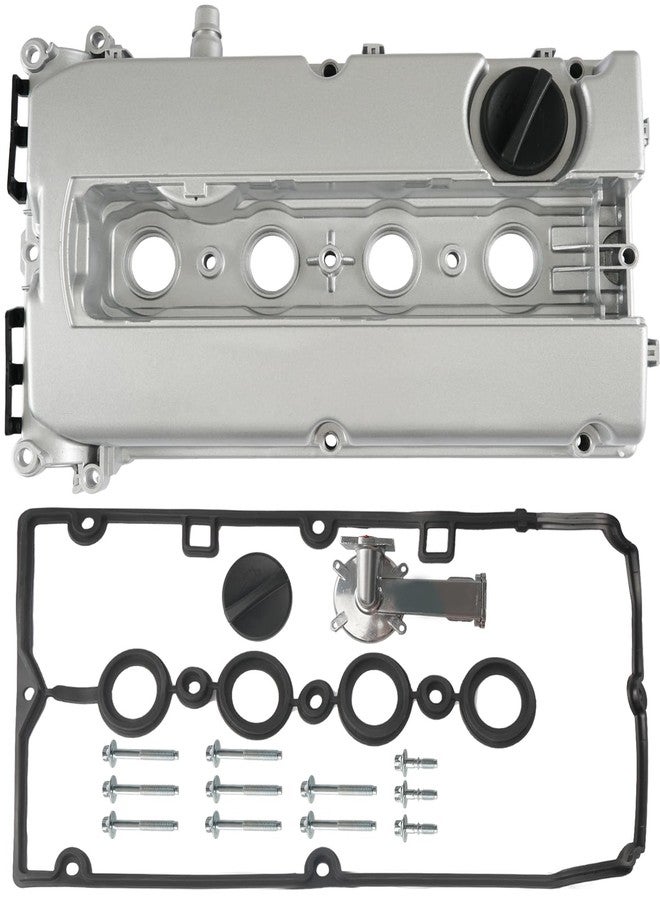 FRONEZER Aluminum Engine Valve Cover Kit with Gasket, Bolts, Oil Filler Cap Compatible with 2011-2016 Chevy Cruze, 2012-2018 Sonic, 2013-2020 Trax, 2009-2011 Aveo Aveo5 1.6L 1.8L Replace# 55558673 55564395 - Image 1