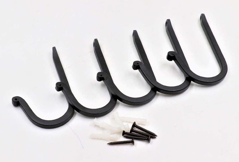 THDC Single Prong Wrought Iron Hooks, Vintage Hand Forged Iron Curved Metal Fasteners – Decorative Colonial Wall Décor, Heavy Duty Wall Hooks, Hangers for Keys, Coats, Robe, Bags, Home, Kitchen (5) - Image 4