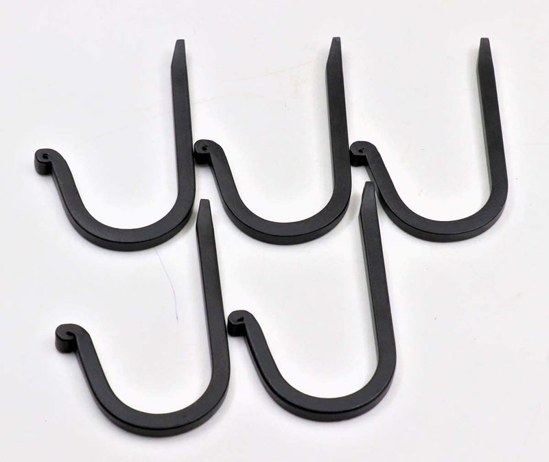 THDC Single Prong Wrought Iron Hooks, Vintage Hand Forged Iron Curved Metal Fasteners – Decorative Colonial Wall Décor, Heavy Duty Wall Hooks, Hangers for Keys, Coats, Robe, Bags, Home, Kitchen (5) - Image 2