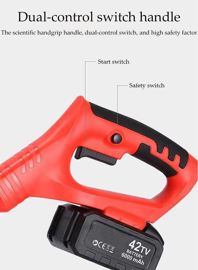 DUNISO Portable Electric Cordless Lawn Trimmer, Lawn Mower, Weeding Tool, Suitable For Garden Yard Lawn Trimming/Trimming/Care Work,Red  - Image 5