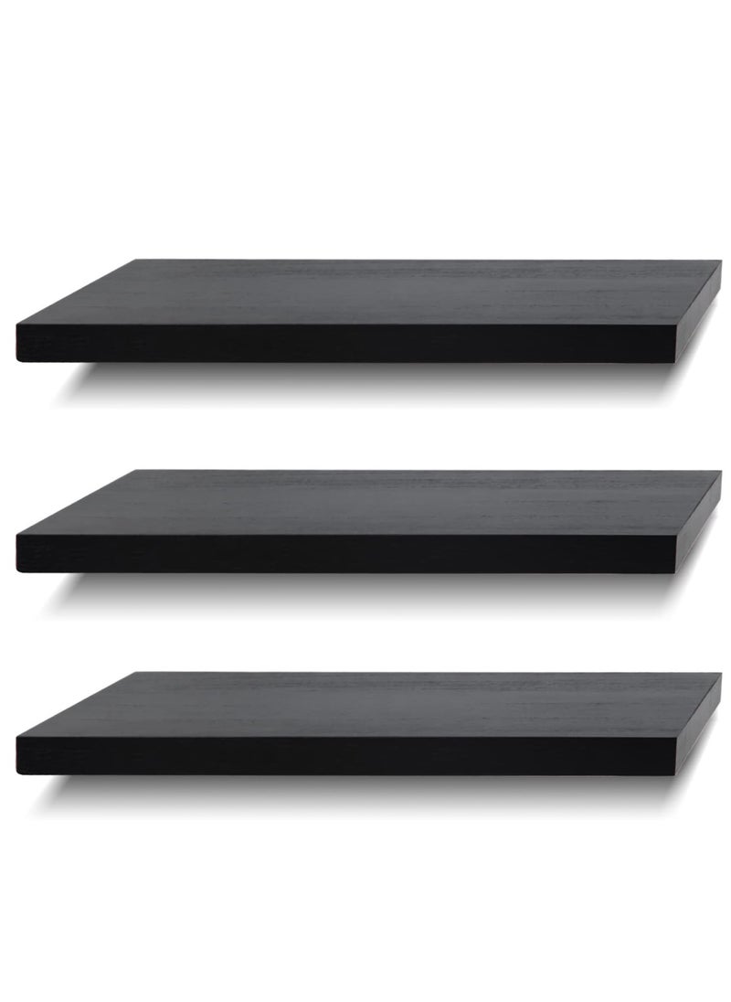 mierting - Floating Shelves 3 PCS Set Wall Shelf Decorative Floating Wall Mounted Shelves with Stylish Invisible Brackets Modern Faux Wood Storage with Matte Finish for Bedroom Living Room - Image 1