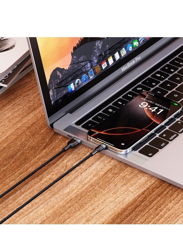 اى او سويت كيبل iOsuite من USB-C إلى Lightning بقدرة شحن سريع 27 واط بطول 1.2 متر – رأس من سبائك الألمنيوم، سلك نايلون مجدول، متوافق مع آيفون 15 / 14 / 13 / 12 / 11 / XS / XR وآيباد – أسود - Image 3