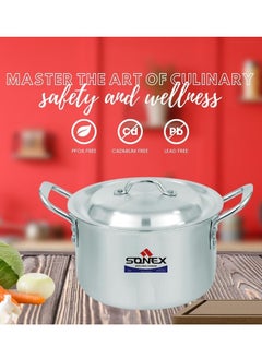 SONEX Sonex Baby Classic Cooking Pot, Compact And Durable Cookware, Sleek Design, Stainless Steel Handle For Firm Grip, Heavy Duty, High Quality Metal Finish, For Small Kitchen, PFOA Free (26 cm & 8 Ltr)  - Image 3