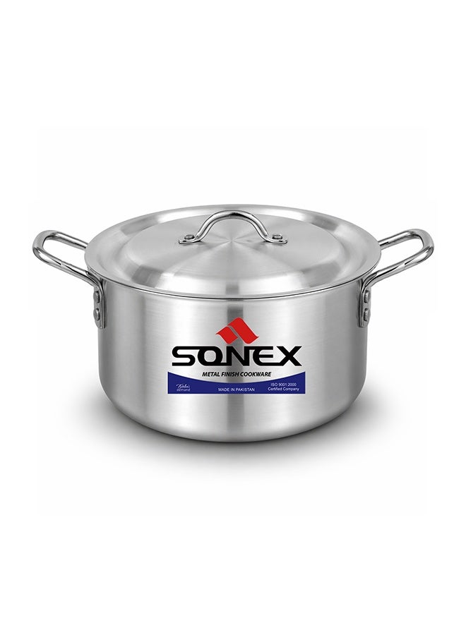 SONEX Classic Aluminium Cooking Pot with Lid, 26 cm (8.0L), Deep Stock Pot, Even Heat Distribution, Stainless Steel Handles, Ideal for Curry, Rice & Full Meal Cooking, Gas, Electric & Ceramic Compatible - Image 1