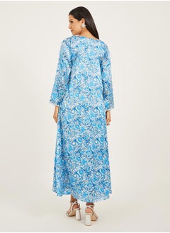 Maxim Creation Printed Stain Embroidered A-Line Kaftan by Styli  - Image 5
