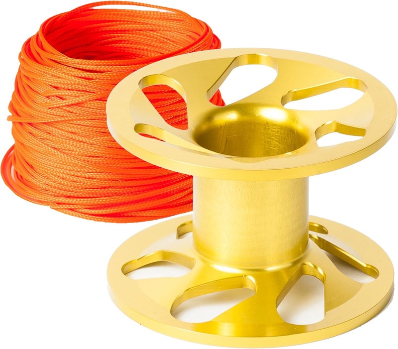 Gear Up Guide Superlight Aluminum Dive Reel 100 Feet of Scuba Line Mussel that Perfectly Complements the Environment, Yellowfin - Image 1