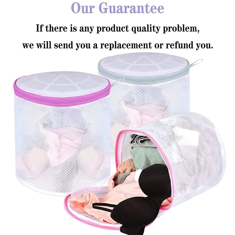 GALENO Mesh Laundry Bag with Zipper Clothing Washing Bags for Laundry Blouse Bra Hosiery Stocking Underwear Shoe Lingerie Travel Storage Organize Bag 3pc Round mesh bag - Image 5