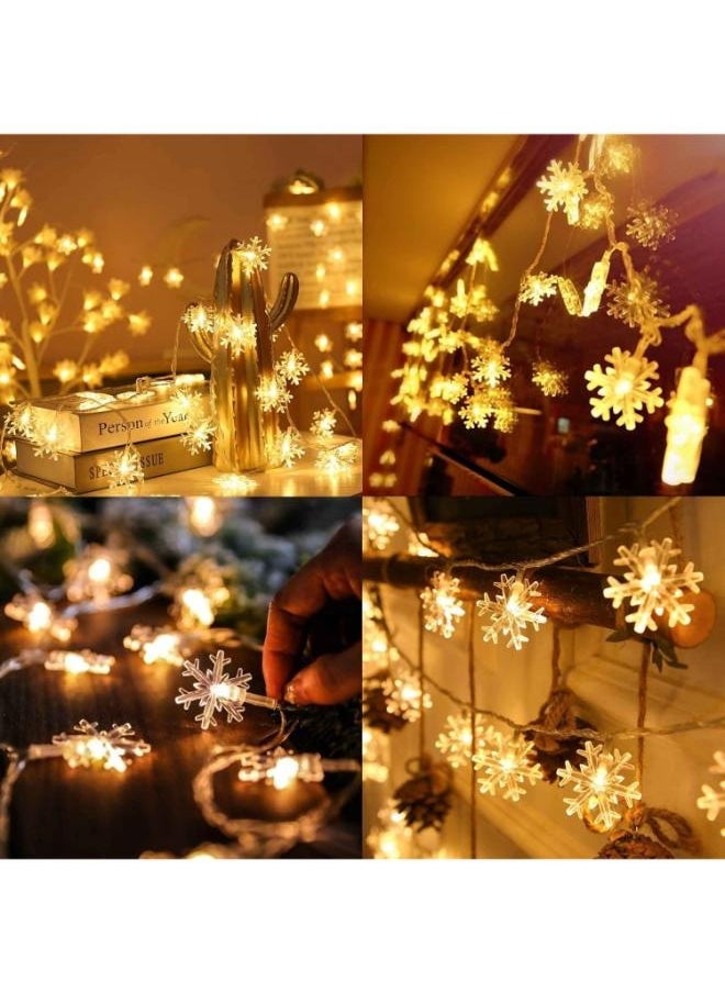 Generic Snowflake Light Battery Powered Waterproof 20 LED 3M Garden Fairy Lights for Christmas Festival Home Party Decorations  - Image 3