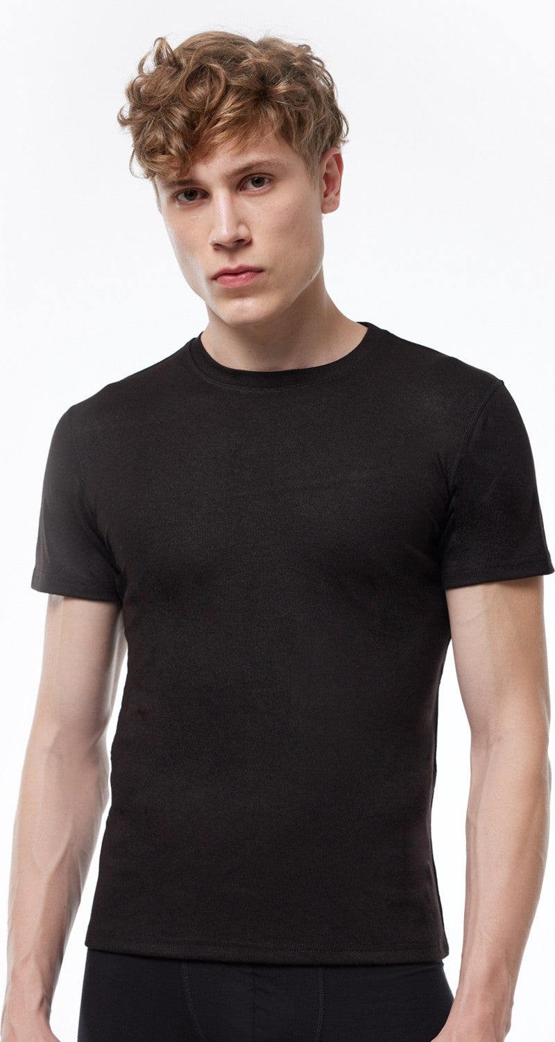 Malabadi Men's Thermal Underwear Round Neck Short Sleeve Top 606  - Image 1
