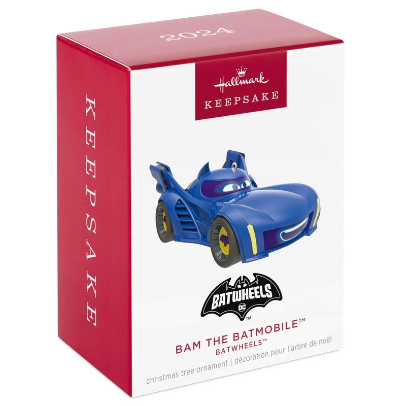 Hallmark Keepsake هولمارك تذكار عيد الميلاد 2024 DC BATWHEELS BAM هدايا Batmobile لعشاق DC Comics - Image 3