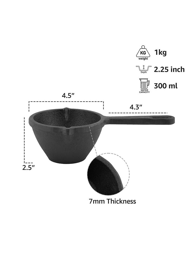 MAGIC PLUS MAGIC PLUS Cast Iron Tadka Pan Fry Tadka Pan for Flavorful Spices Popu Kadai Gas Stove and Induction Friendly 5 Inch  - Image 2