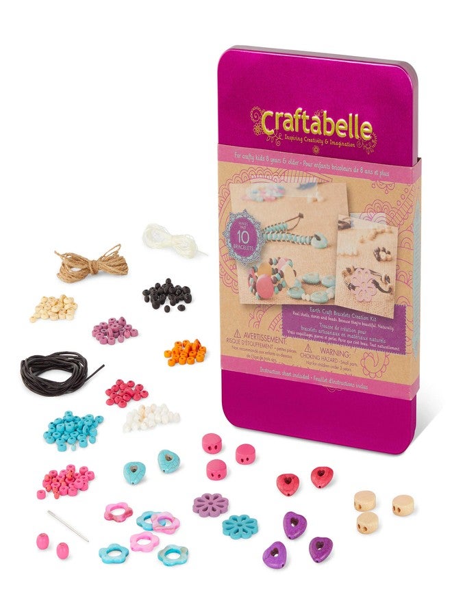 Craftabelle - Earth Craft Bracelets Creation Kit - Bracelet Making Kit - 357pc Jewelry Set with Beads & Shells - DIY Jewelry Kits for Kids Aged 8 Years + - Image 1