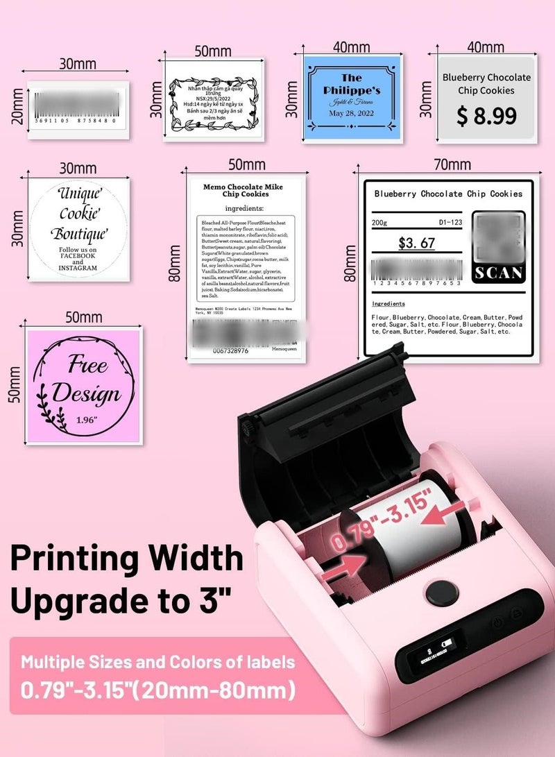 phomemo M200 Bluetooth Wireless Label Printer Memoking Label Makers Machine Compatible with Android iOS System - Image 3