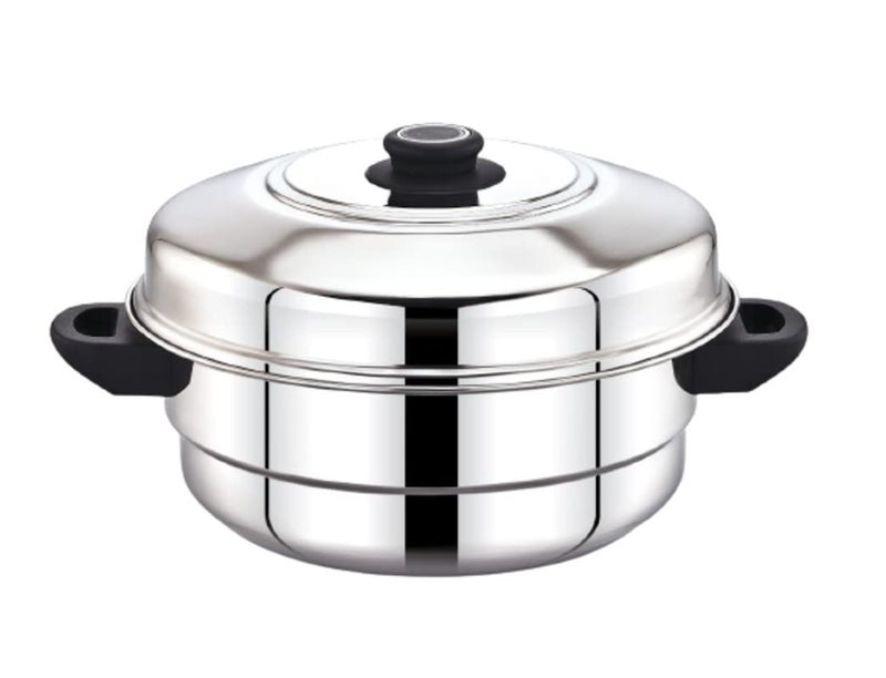 Diamond Diamond Stainless Steel Multi-Steaming Induction Base with 2 Idli Plates (14 Idlies), 1 Mini Idli Plate (20 Idlies), 1 Steamer Plate - Image 2