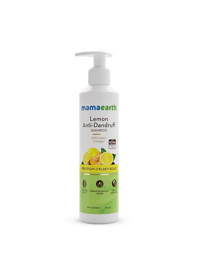 Mamaearth - Lemon Anti-Dandruff Shampoo With Lemon & Ginger For Itchy & Flaky Scalp - 250 Ml - Image 1