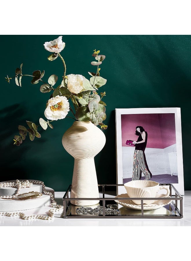 PuTwo Mirror, Smoky Black, Metal, Jewelry, Decorative, Glass, Perfume Organizer, Vanity Trays for Bathroom, Counter, 1272 inch - Image 4