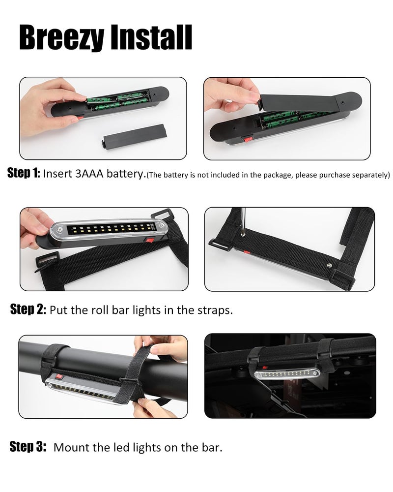 SUNPIE Dome Light for UTV Universal Interior Roll Bar LED Lights for Side by Side Compatible with Polaris(RZR/Ranger/General) Honda(Talon/Pioneer) Kawasaki(Mule/Terxy) CanAm (All Mode), 48 LED Chips - Image 5