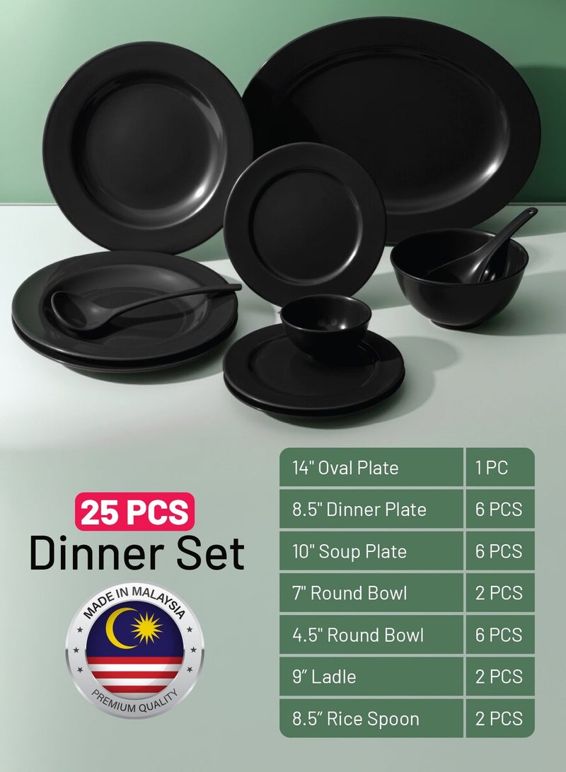 Delcasa Melamine ware 25Pcs Dinner Set Made in Malaysia - Image 2