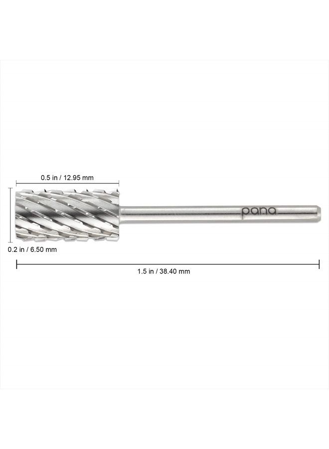 Pana Professional 3/32" Shank Size - Flat Top Large Barrel Silver Carbide Bit 3X Coarse Grit - Nail Drill Bit for Dremel Machine - Image 2