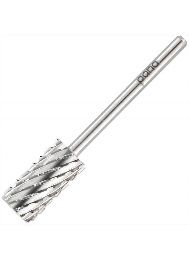 Pana Professional 3/32" Shank Size - Flat Top Large Barrel Silver Carbide Bit 3X Coarse Grit - Nail Drill Bit for Dremel Machine - Image 1