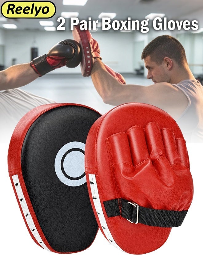 ريليو مجموعة قفازات ملاكمة للتدريب على اللكم، قفازات تدريب على كيس اللكم، وسادات تدريب على الضربات، مجموعة تدريب فنون قتالية للكيك بوكسينغ والمواي تاي والكاراتيه، مناسبة للأطفال والكبار والمبتدئين من الرجال والنساء. - Image 1