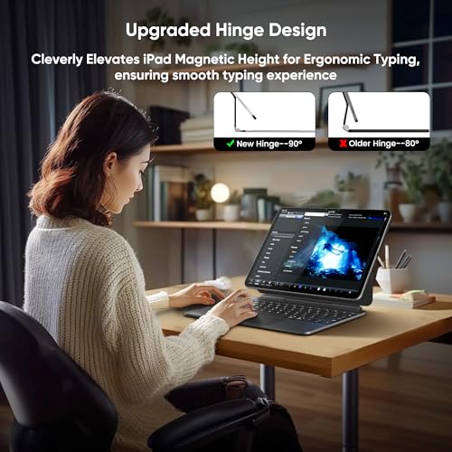 doqo for iPad Air 13 and iPad Pro 12.9 inch case with Keyboard,Magic Keyboard Case for iPad Air 13(M2/M3) 2024 2025 iPad Pro 12.9(6th,5th,4th,3rd Gen) with Multi-Trackpad Slim 7colors Backlit Black - Image 3