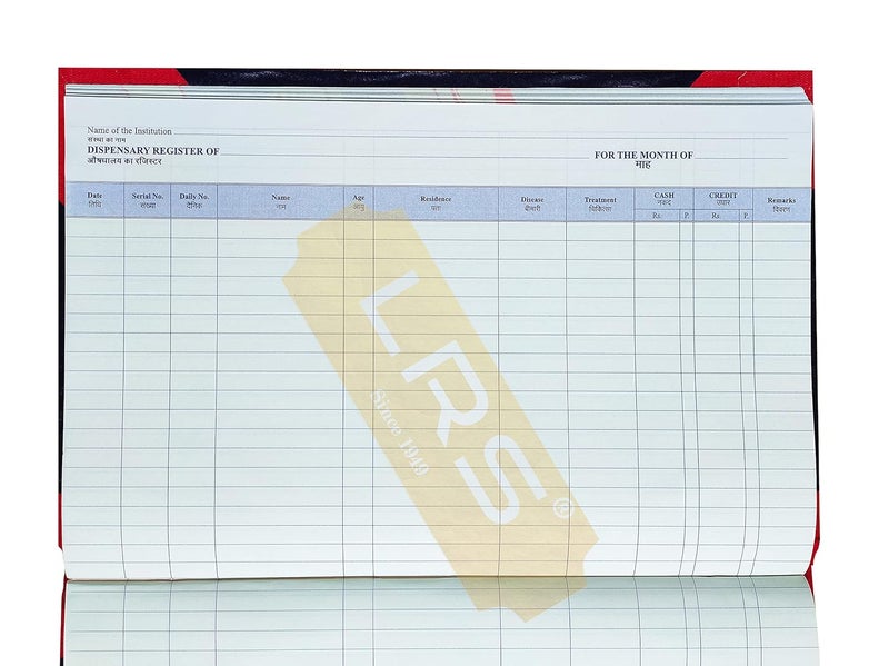 LRS Patient Record Register - OPD Record - Dispensary Register/OPD Register for Hospitals - High Quality - 350 Pages - Image 1