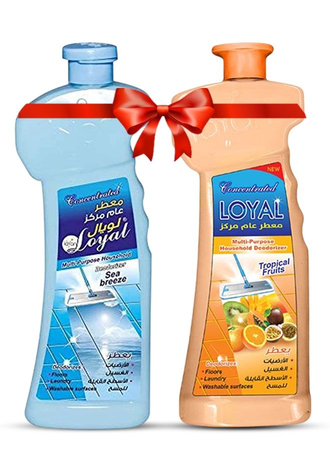 لويال معطر جو متعدد الاستخدامات، عبوتان سعة 700 مل، برائحة الفواكه الاستوائية ونسيم البحر