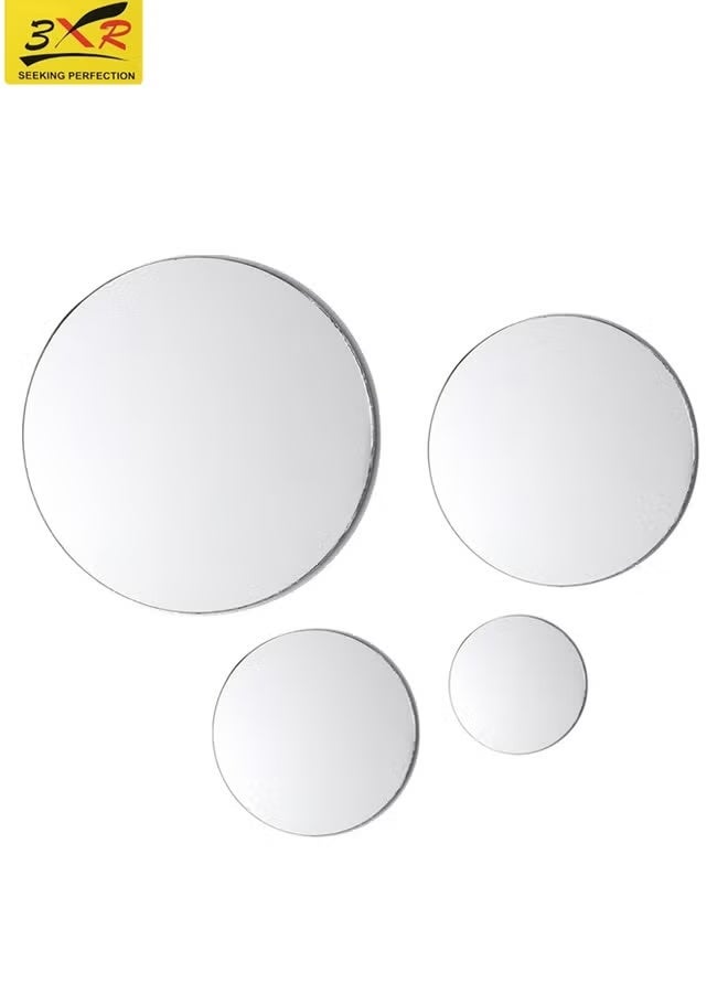 3XR 4PCS Universal Blind Spot Mirror for Car Side Rear View Round HD Glass, Wide Angle, Waterproof, Frameless, 2 Sizes, Stick-On Convex Mirror for Safe Driving & Lane Assist, Model 2385 - Image 1