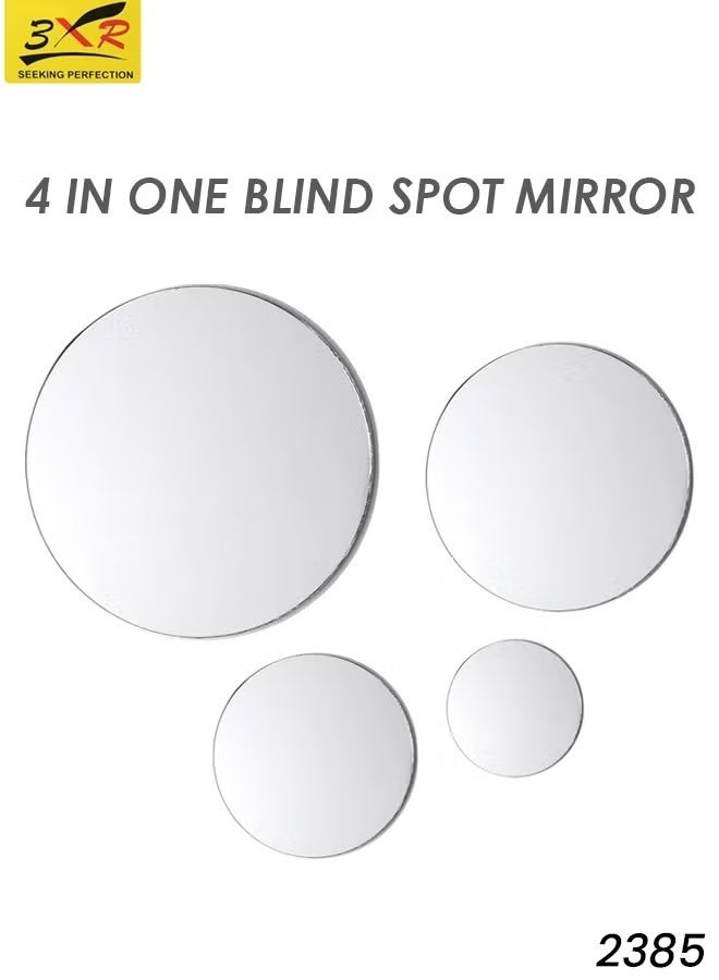 3XR 4PCS Universal Blind Spot Mirror for Car Side Rear View Round HD Glass, Wide Angle, Waterproof, Frameless, 2 Sizes, Stick-On Convex Mirror for Safe Driving & Lane Assist, Model 2385 - Image 2