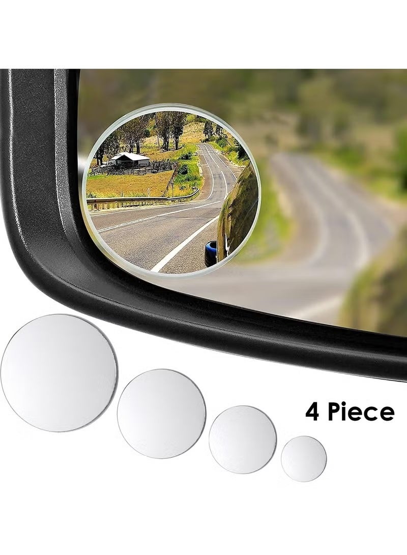 3XR 4PCS Universal Blind Spot Mirror for Car Side Rear View Round HD Glass, Wide Angle, Waterproof, Frameless, 2 Sizes, Stick-On Convex Mirror for Safe Driving & Lane Assist, Model 2385 - Image 4