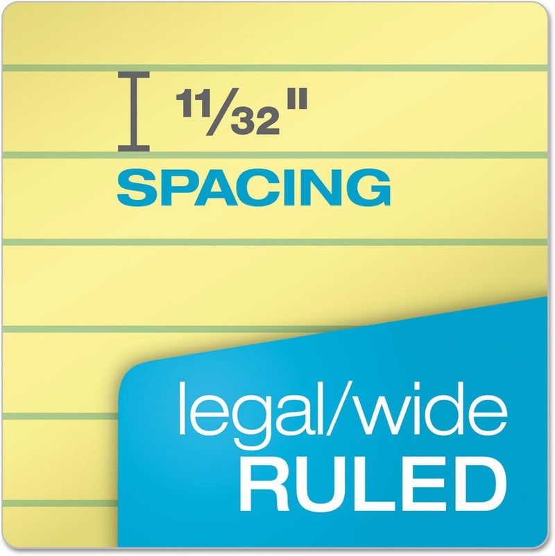TOPS The Legal Pad Writing Pads, 8-1/2" x 14", Canary Paper, Legal Rule, 50 Sheets, 12 Pack (7572) - Image 5