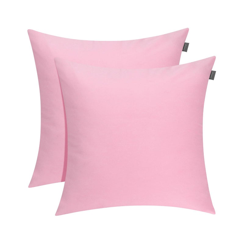 Thmyo 2 Pack 100% Cotton Solid Decorative Square Throw Pillow Covers Christmas DIY Throw Pillowcase Blank Sublimation Pillow Cases Heat Transfer Pillow Covers Cushion Covers(20x20 inch/50x50cm  Pink) - Image 1